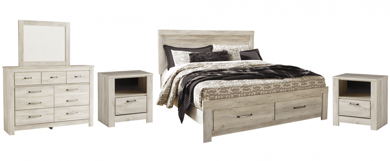 Bellaby Whitewash Footboard Storage Platform Bedroom Set - DMV FurnitureBedroom Set