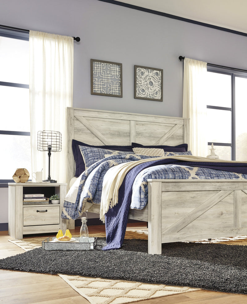 Bellaby Whitewash King Crossbuck Panel Bed - DMV FurnitureKing Bed