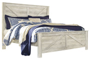 Bellaby Whitewash King Crossbuck Panel Bed - DMV FurnitureKing Bed