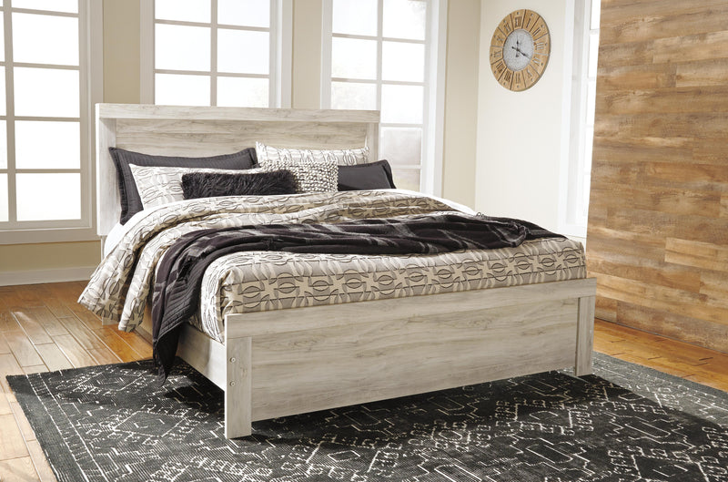 Bellaby Whitewash King Panel Bed, Dresser, Mirror and 2 Nightstands - B331B22