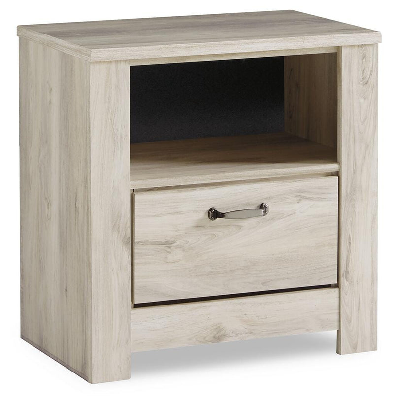 Bellaby Whitewash King Panel Bed, Dresser, Mirror and 2 Nightstands - B331B22