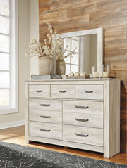 Bellaby Whitewash King Panel Bed, Dresser, Mirror and 2 Nightstands - B331B22