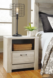 Bellaby Whitewash King Panel Storage Bed, Dresser, Mirror and 2 Nightstands - B331B19