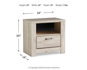 Bellaby Whitewash King Panel Storage Bed, Dresser, Mirror and 2 Nightstands - B331B19