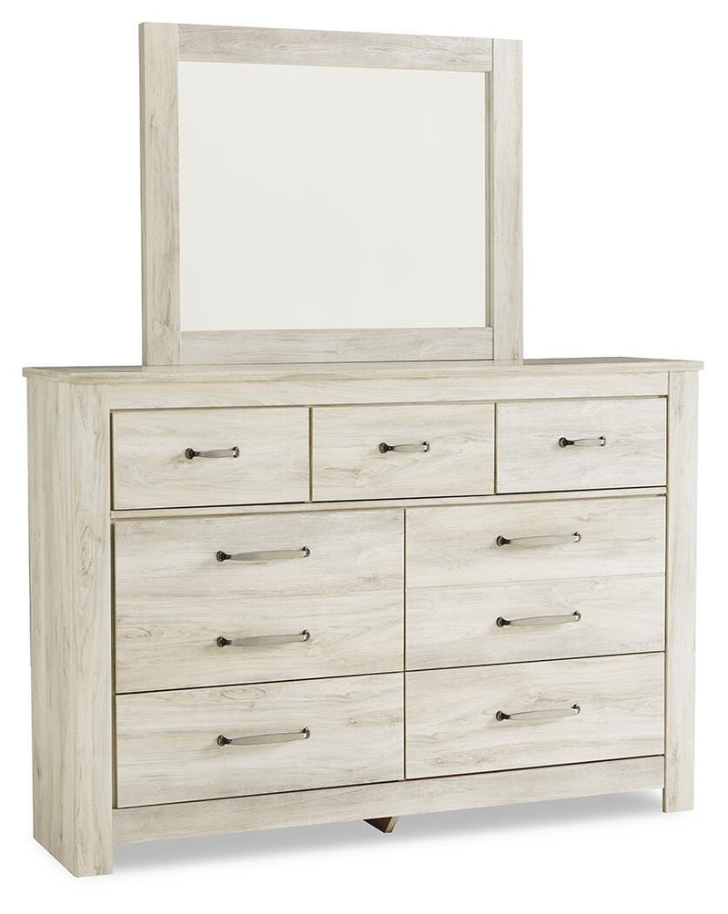 Bellaby Whitewash King Storage Bed, Dresser, Mirror, Chest and 2 Nightstands - B331B20