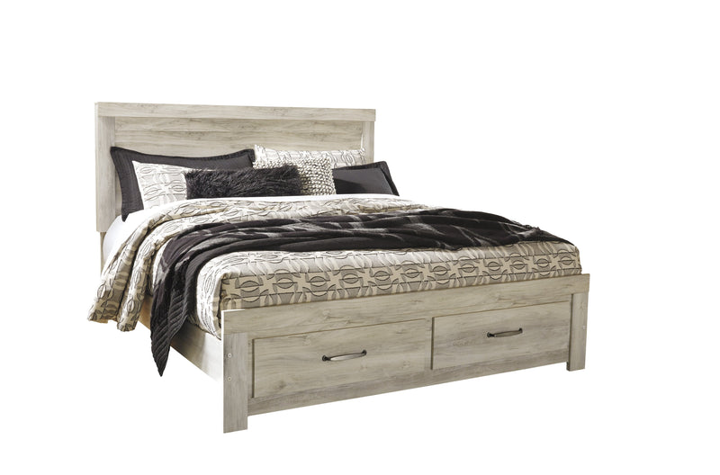 Bellaby Whitewash King Storage Platform Bed - DMV FurnitureKing Bed