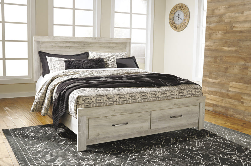 Bellaby Whitewash King Storage Platform Bed - DMV FurnitureKing Bed