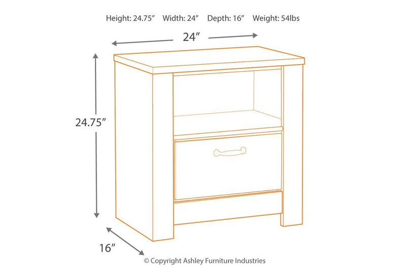 Bellaby Whitewash Nightstand - DMV FurnitureNightstand