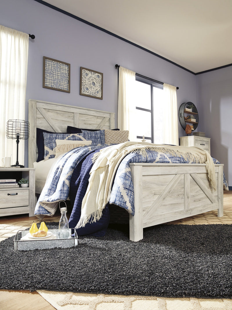 Bellaby Whitewash Queen Crossbuck Panel Bed - DMV FurnitureQueen Bed