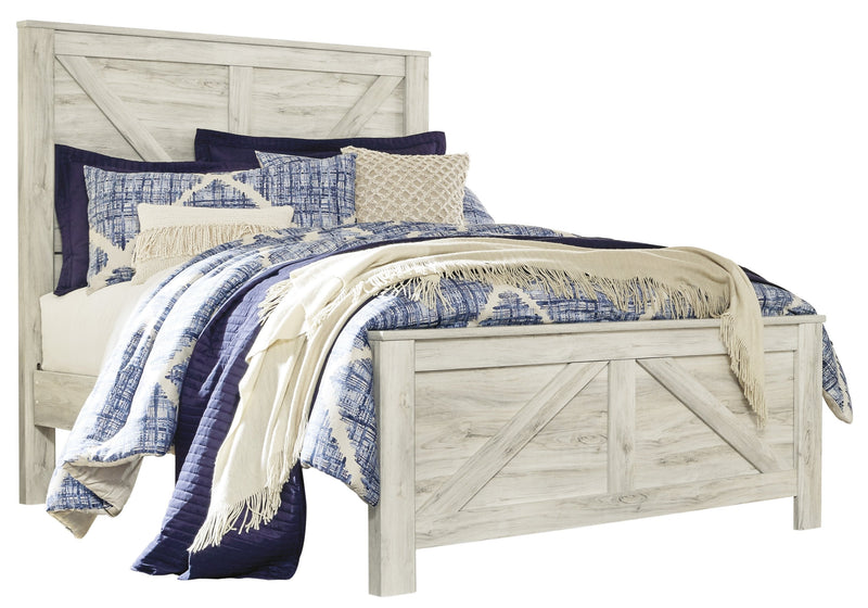 Bellaby Whitewash Queen Crossbuck Panel Bed - DMV FurnitureQueen Bed