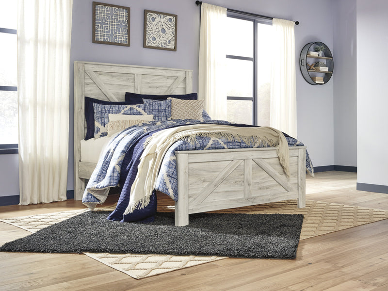 Bellaby Whitewash Queen Crossbuck Panel Bed - DMV FurnitureQueen Bed