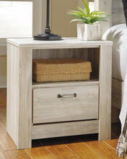 Bellaby Whitewash Queen Panel Bed, Dresser, Mirror, Chest and 2 Nightstands - B331B21