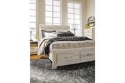 Bellaby Whitewash Queen Platform Bed with 2 Storage Drawers - DMV FurnitureQueen Bed