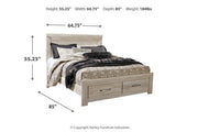 Bellaby Whitewash Queen Platform Bed with 2 Storage Drawers - DMV FurnitureQueen Bed