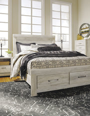 Bellaby Whitewash Queen Storage Platform Bed - DMV FurnitureQueen Bed