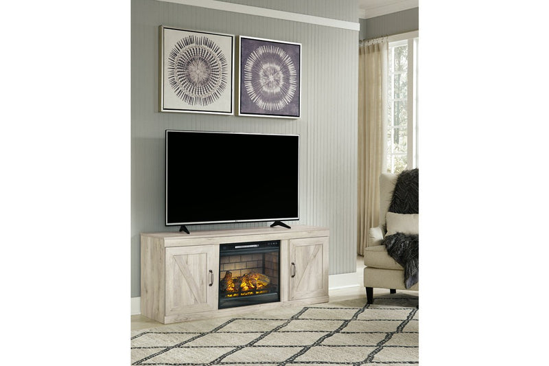 Bellaby Whitewash TV Stand with Electric Fireplace - DMV FurnitureTV Stand