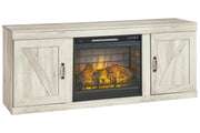 Bellaby Whitewash TV Stand with Electric Fireplace - DMV FurnitureTV Stand