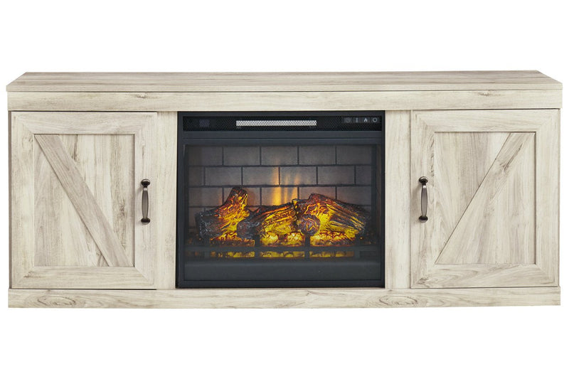 Bellaby Whitewash TV Stand with Electric Fireplace - DMV FurnitureTV Stand