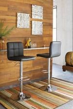 Bellatier Black/Chrome Finish Adjustable Height Bar Stool (Set of 2) - DMV FurnitureBarstool