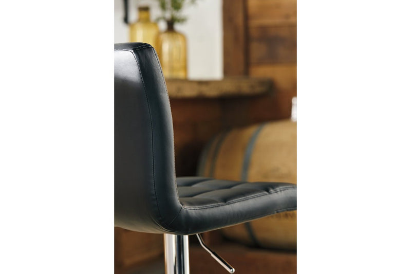 Bellatier Black/Chrome Finish Adjustable Height Bar Stool (Set of 2) - DMV FurnitureBarstool