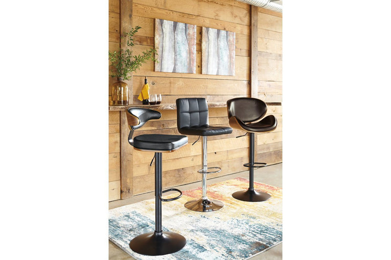 Bellatier Black/Chrome Finish Adjustable Height Bar Stool (Set of 2) - DMV FurnitureBarstool
