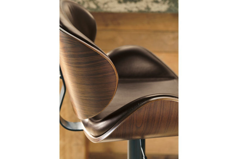 Bellatier Brown Adjustable Height Bar Stool - DMV FurnitureBarstool