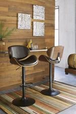 Bellatier Brown Adjustable Height Bar Stool - DMV FurnitureBarstool