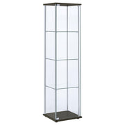 Bellatrix 3-shelf Clear Glass Curio Cabinet Cappuccino - 950172