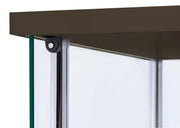 Bellatrix 3-shelf Clear Glass Curio Cabinet Cappuccino - 950172
