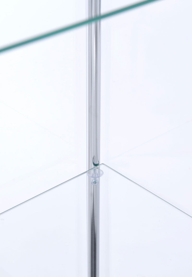 Bellatrix 3-shelf Clear Glass Curio Cabinet Cappuccino - 950172