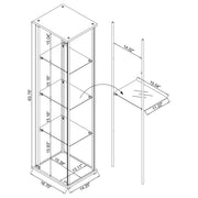 Bellatrix 3-shelf Clear Glass Curio Cabinet Cappuccino - 950172