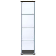 Bellatrix 3-shelf Clear Glass Curio Cabinet Cappuccino - 950172