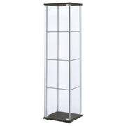 Bellatrix 3-shelf Clear Glass Curio Cabinet Cappuccino - 950172