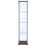 Bellatrix 3-shelf Clear Glass Curio Cabinet Cappuccino - 950172