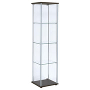 Bellatrix 3-shelf Clear Glass Curio Cabinet Cappuccino - 950172