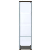 Bellatrix 3-shelf Clear Glass Curio Cabinet Cappuccino - 950172