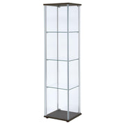 Bellatrix 3-shelf Clear Glass Curio Cabinet Cappuccino - 950172