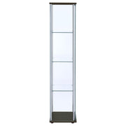 Bellatrix 3-shelf Clear Glass Curio Cabinet Cappuccino - 950172