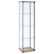 Bellatrix 3-shelf Clear Glass Curio Cabinet Mango - 950172MGO