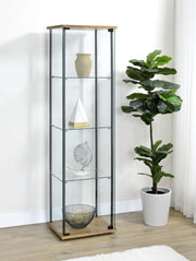 Bellatrix 3-shelf Clear Glass Curio Cabinet Mango - 950172MGO