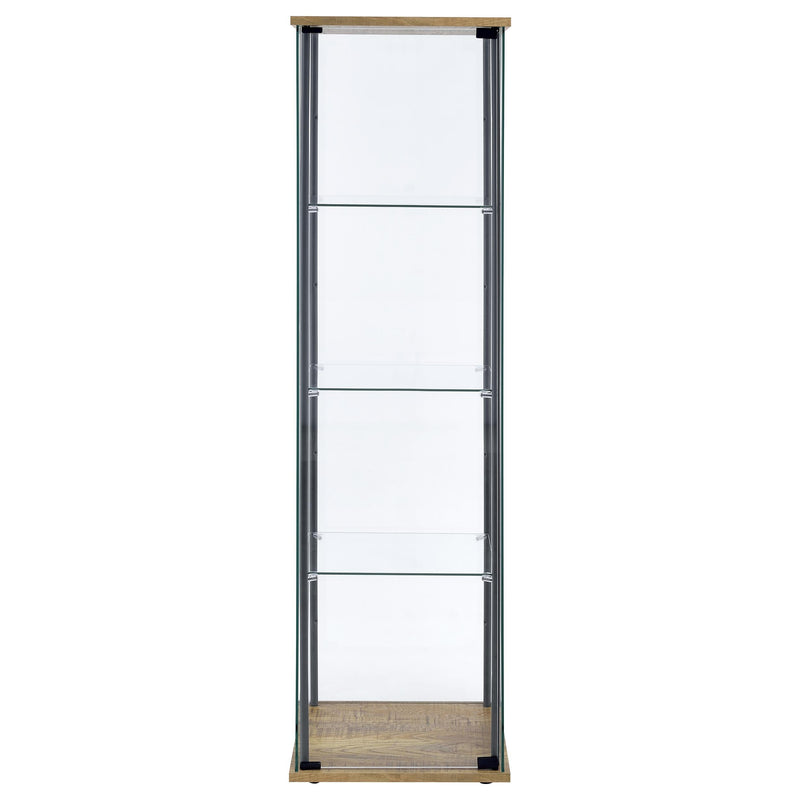 Bellatrix 3-shelf Clear Glass Curio Cabinet Mango - 950172MGO