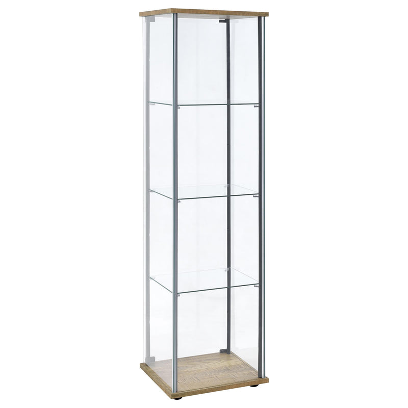 Bellatrix 3-shelf Clear Glass Curio Cabinet Mango - 950172MGO