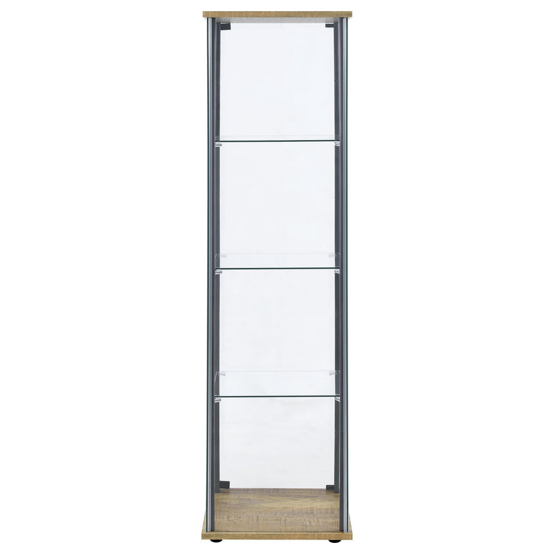 Bellatrix 3-shelf Clear Glass Curio Cabinet Mango - 950172MGO