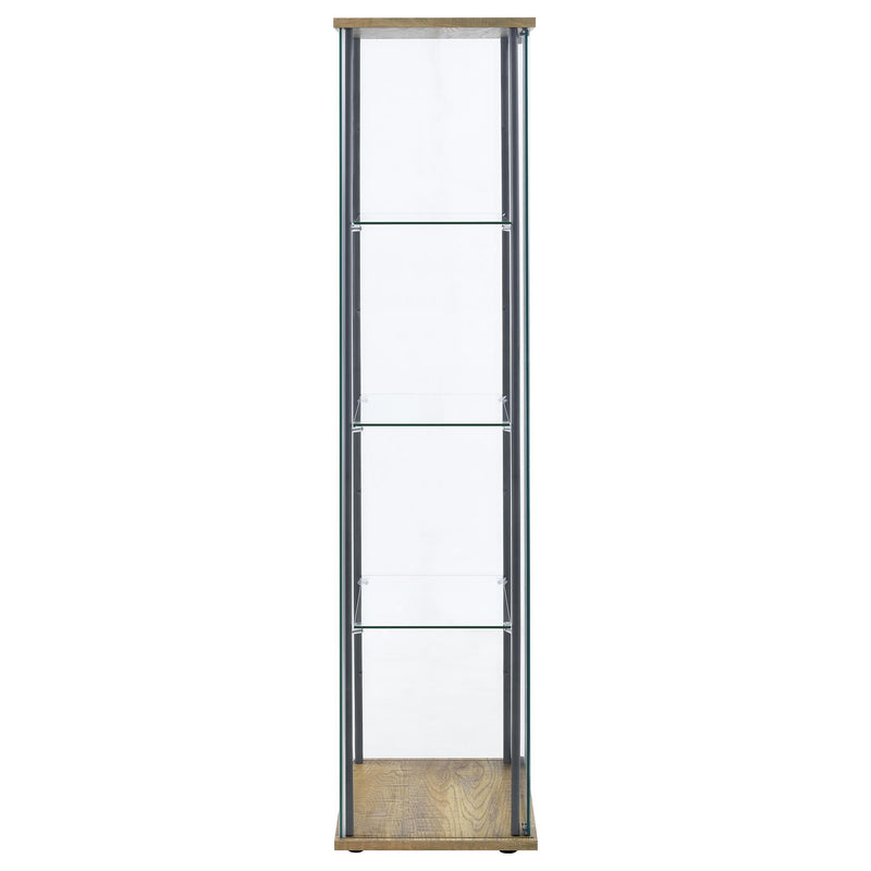 Bellatrix 3-shelf Clear Glass Curio Cabinet Mango - 950172MGO
