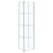 Bellatrix 3-shelf Clear Glass Curio Cabinet White - 951072
