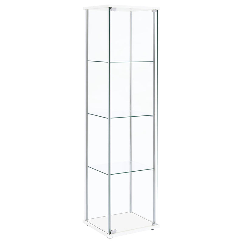 Bellatrix 3-shelf Clear Glass Curio Cabinet White - 951072