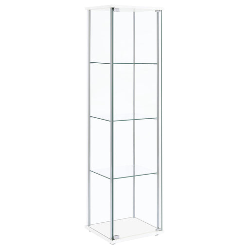 Bellatrix 3-shelf Clear Glass Curio Cabinet White - 951072