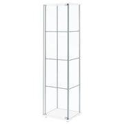 Bellatrix 3-shelf Clear Glass Curio Cabinet White - 951072