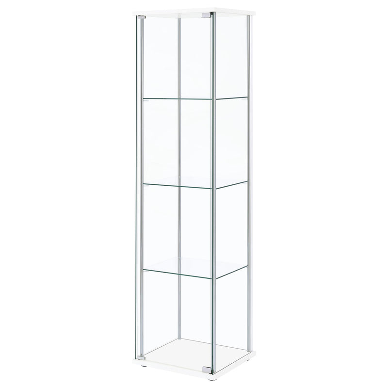 Bellatrix 3-shelf Clear Glass Curio Cabinet White - 951072