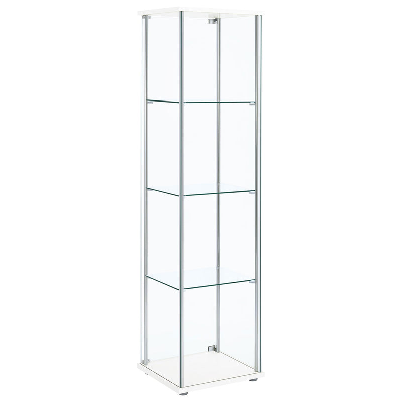 Bellatrix 3-shelf Clear Glass Curio Cabinet White - 951072